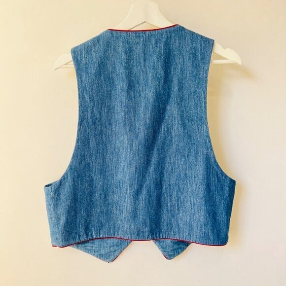 ❤️Hairston Roberson Ropa chambray embroidery vest, Blue, Size M/L - Picture 2 of 5